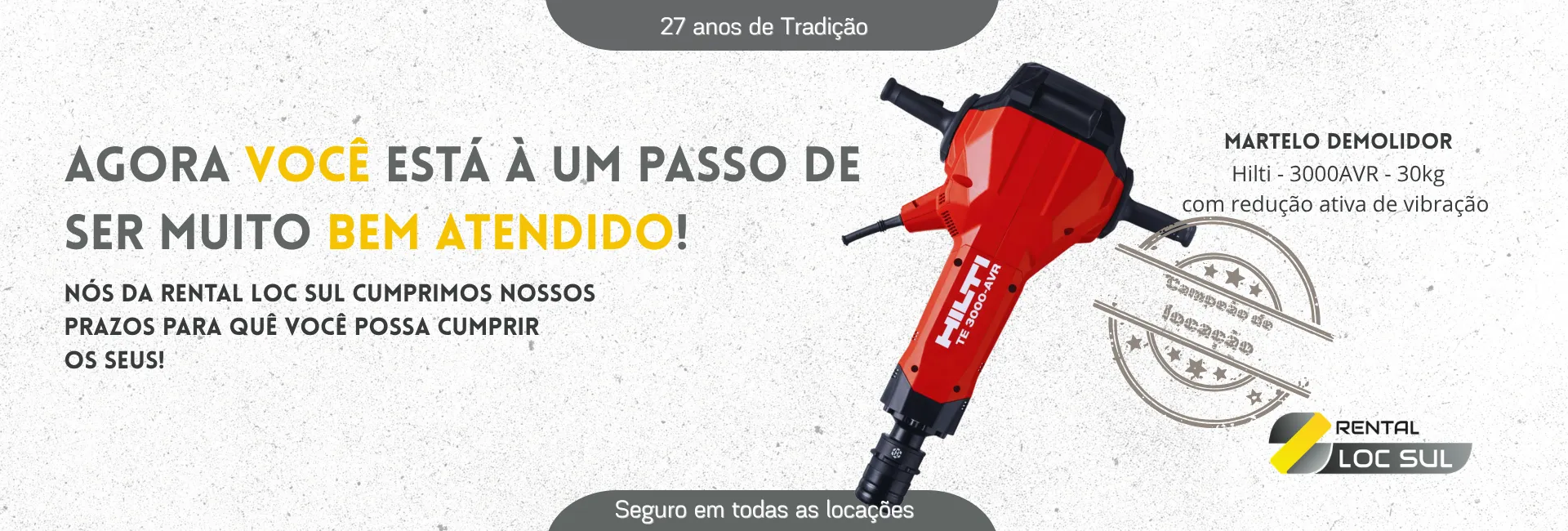 Martelete para Locação Rental Loc Sul